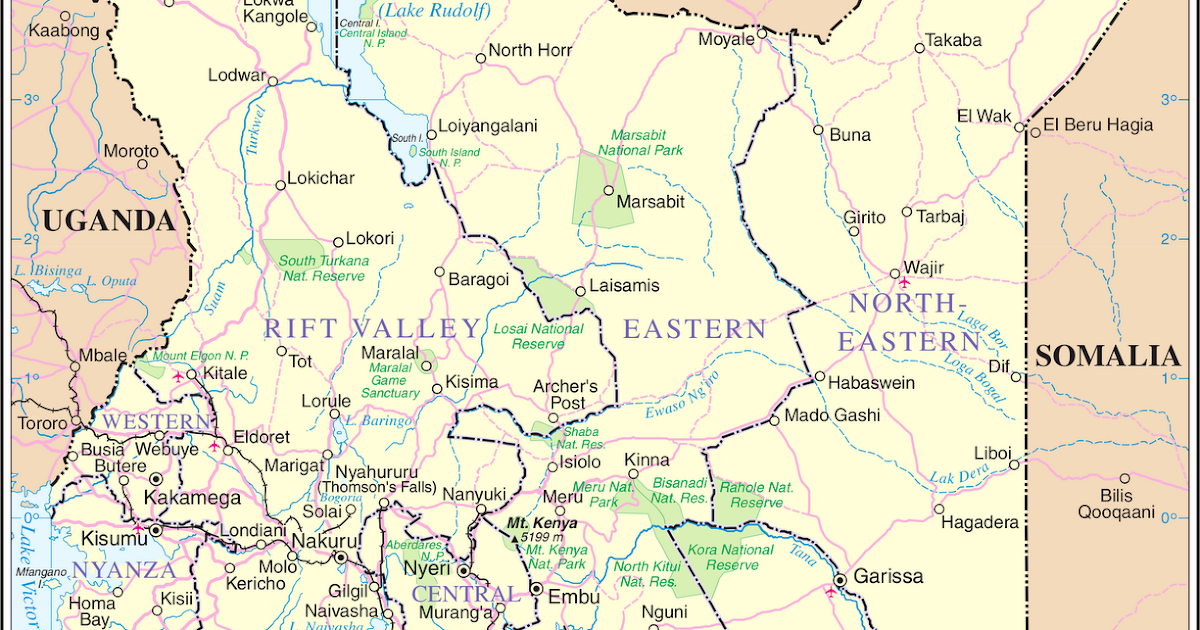 Kaart Landen Oost Afrika Kaart Kenia En Nairobi