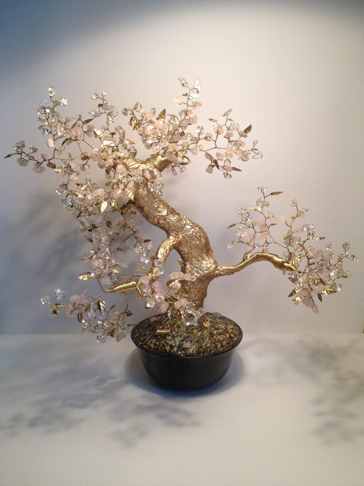 Susana Piedra y Metal Bonsai de Cuarzo y Cristal de Roca