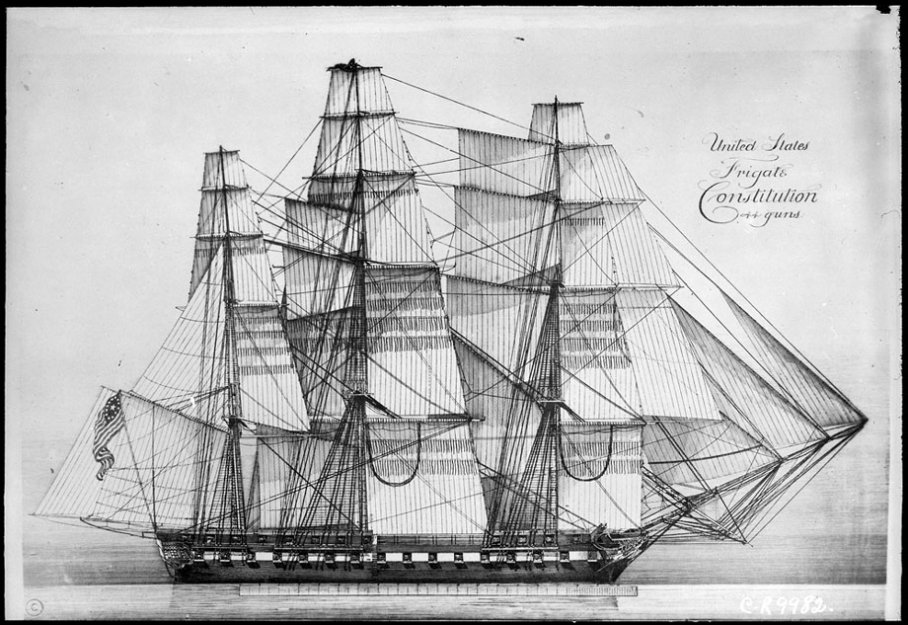 A Matter of Expedients Check out this picture of the USS Constitution's original sail plan