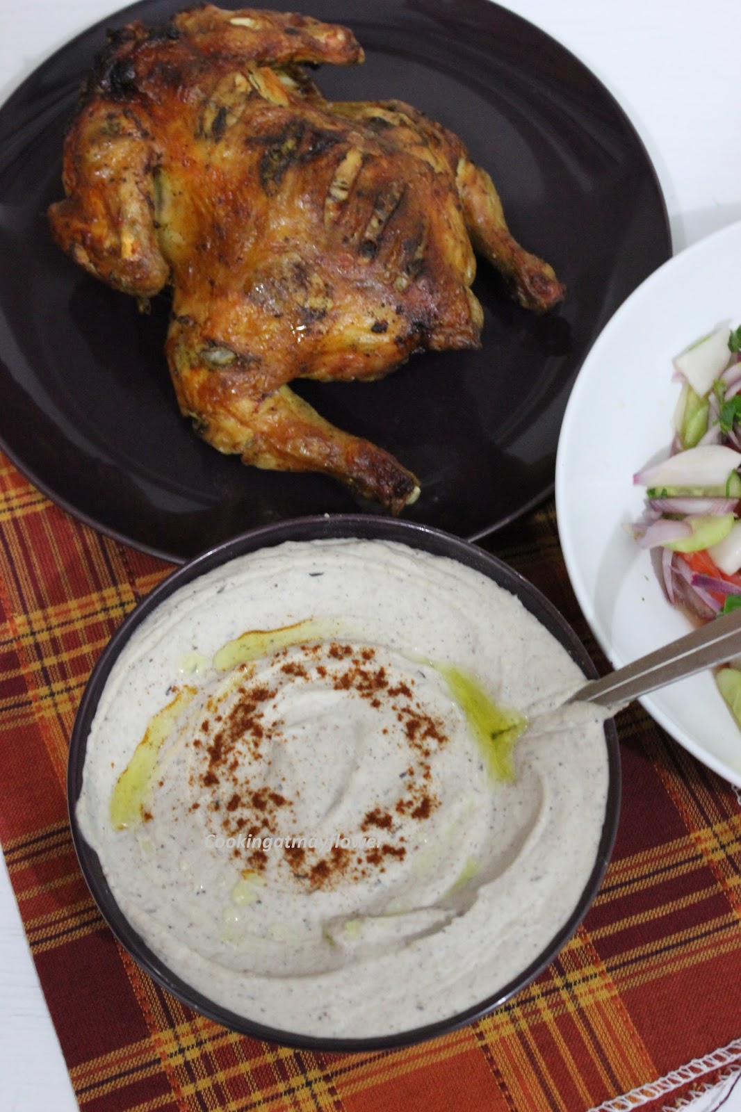 Cooking at Mayflower Black Eye Bean Hummus