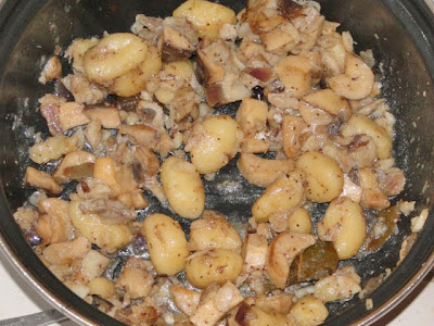 Koolvis, gnocchi, paddestoelen