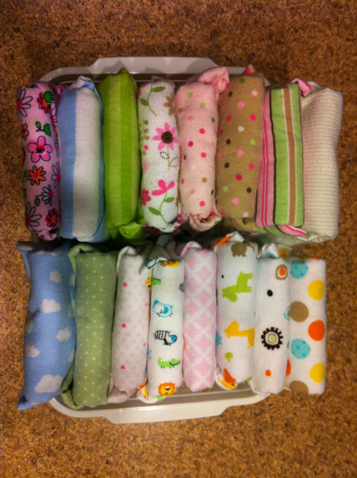 One Crunchy Square Receiving Blankets as Cloth Diapers