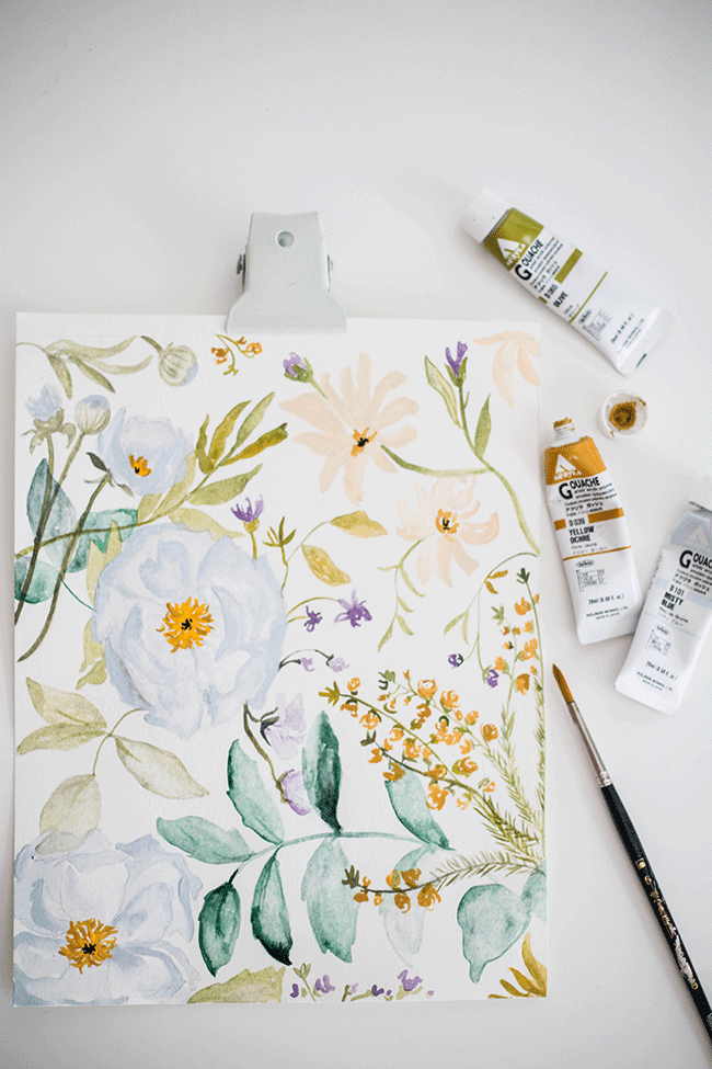 WILDFLOWERS BLOG SKETCHBOOK 01 FLORAL PRINT PROCESS