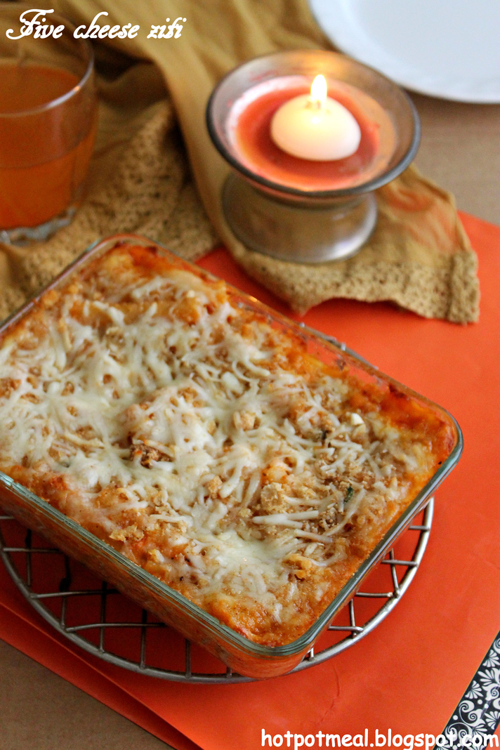 Hot pot cooking Five cheese ziti