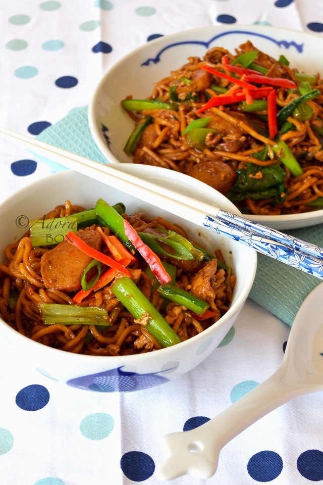 Adora's Box FRIED EGG NOODLES WITH PORK AND CHOI SUM