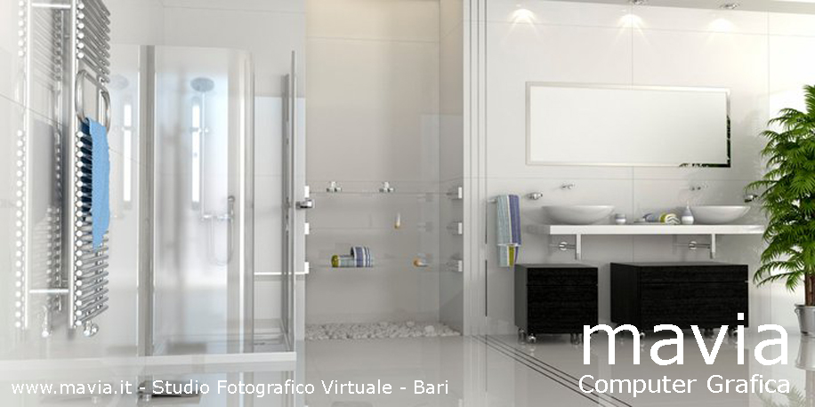 Esterni 3d,rendering 3d,architettura 3d: bagni in muratura design ...