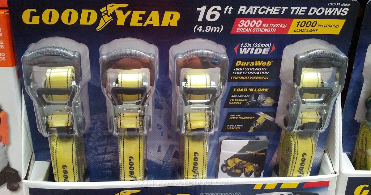 Goodyear Ratcheting Tie Downs (4Pack) Costco Weekender