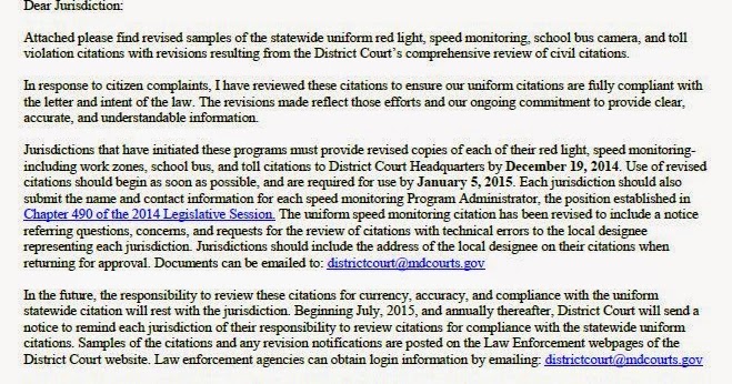 Maryland Drivers Alliance District Court Changes Citation Language