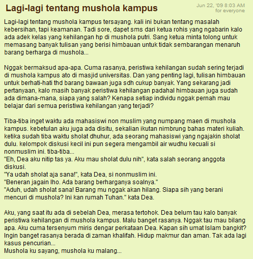 Tentang Musholla Dan Dilemanya