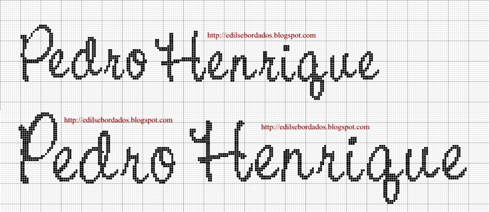 Edilse Bordados: Nomes em ponto cruz!