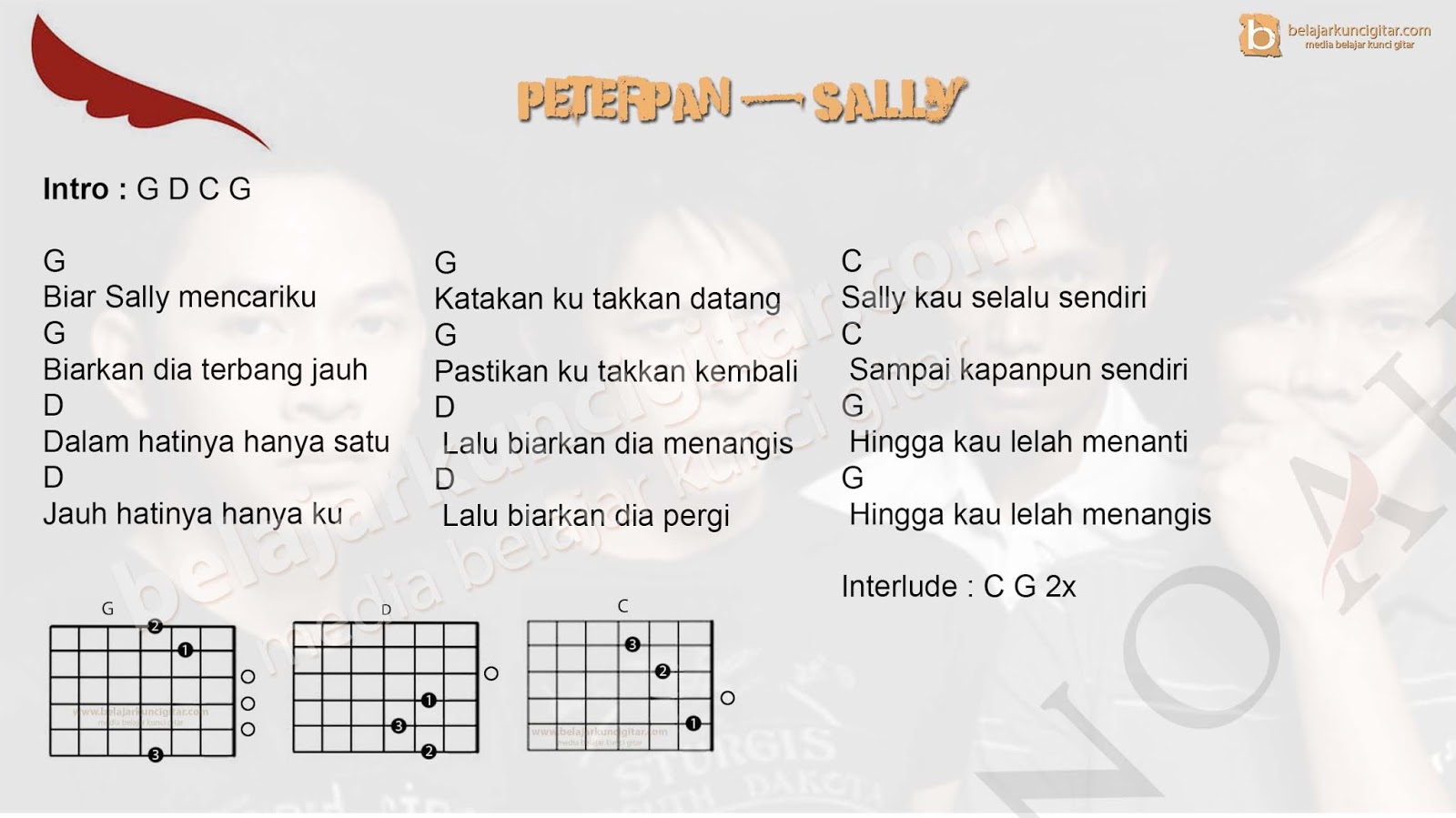 Kunci Gitar Peterpan Sally Sendiri Belajar Kunci Gitar