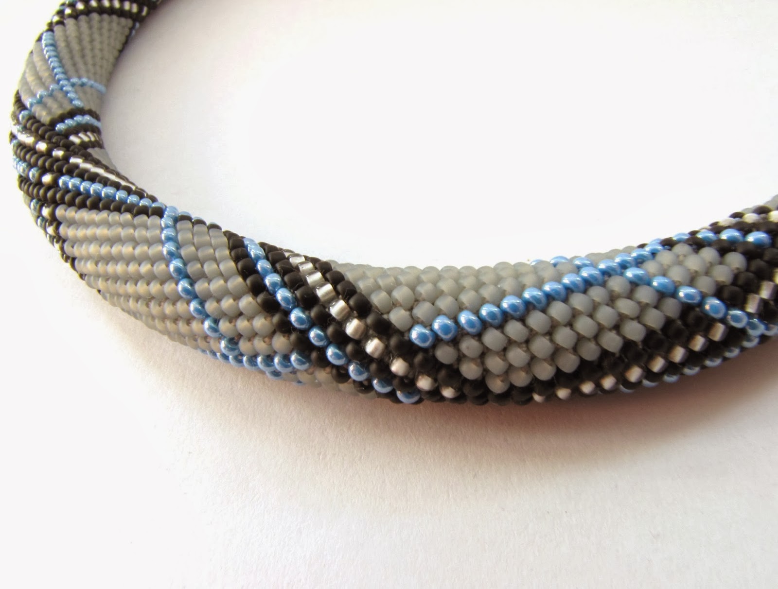 Modern Handmade jewelry One more bead crochet necklace