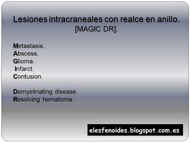 Lesiones intracraneales con realce en anillo