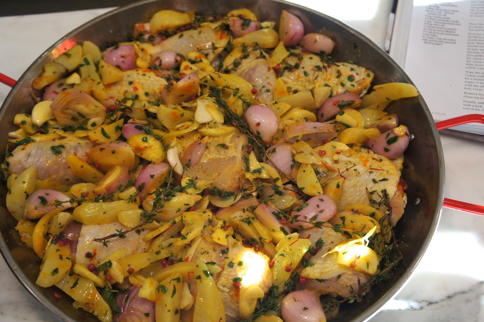 Roasted Chicken with Jerusalem Artichoke and Lemon and Mejadra