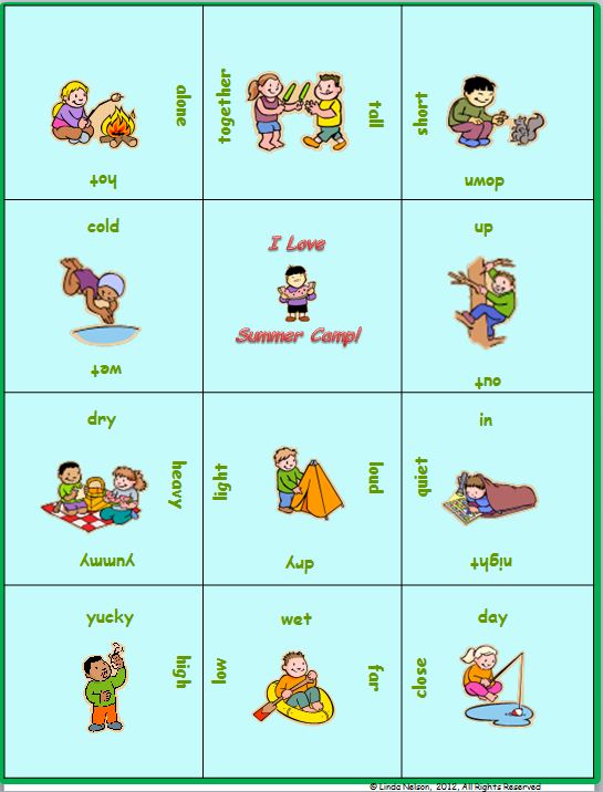 Classroom Freebies Too Summer Camp Puzzle What's the Opposite of That??