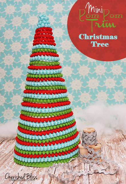 DIY Pom-Pom Ribbon Christmas Tree