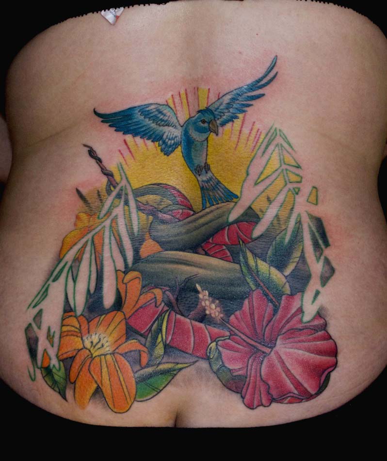 3D Snakes Tattoo on Lower Back Tattoos Photo Gallery