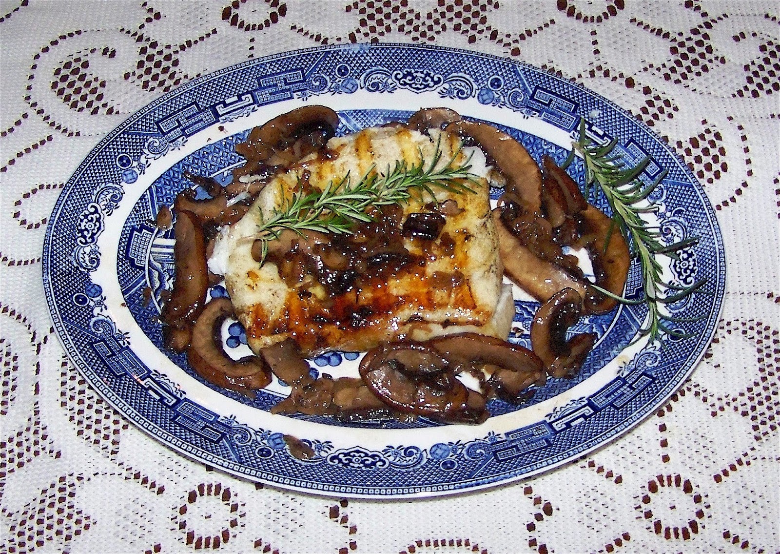 Grilling and Gourmet Cooking Grilled Chilean Sea Bass with Portabella