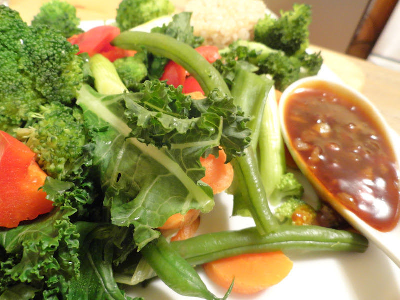 The "V" Word Steamed Vegetables with Garlic Sauce