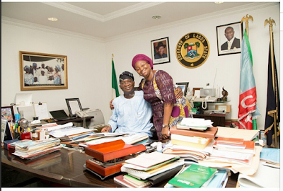 Photos: Fashola Poses With His Wife In His Office As He Prepares To Hand Over