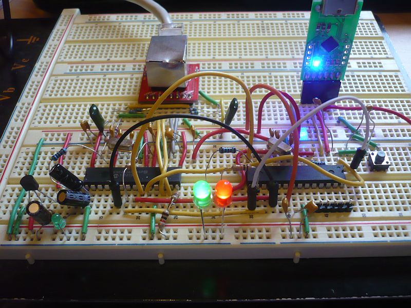 Sustainable Suburbia Nanode on a breadboard an exercise in minimalism