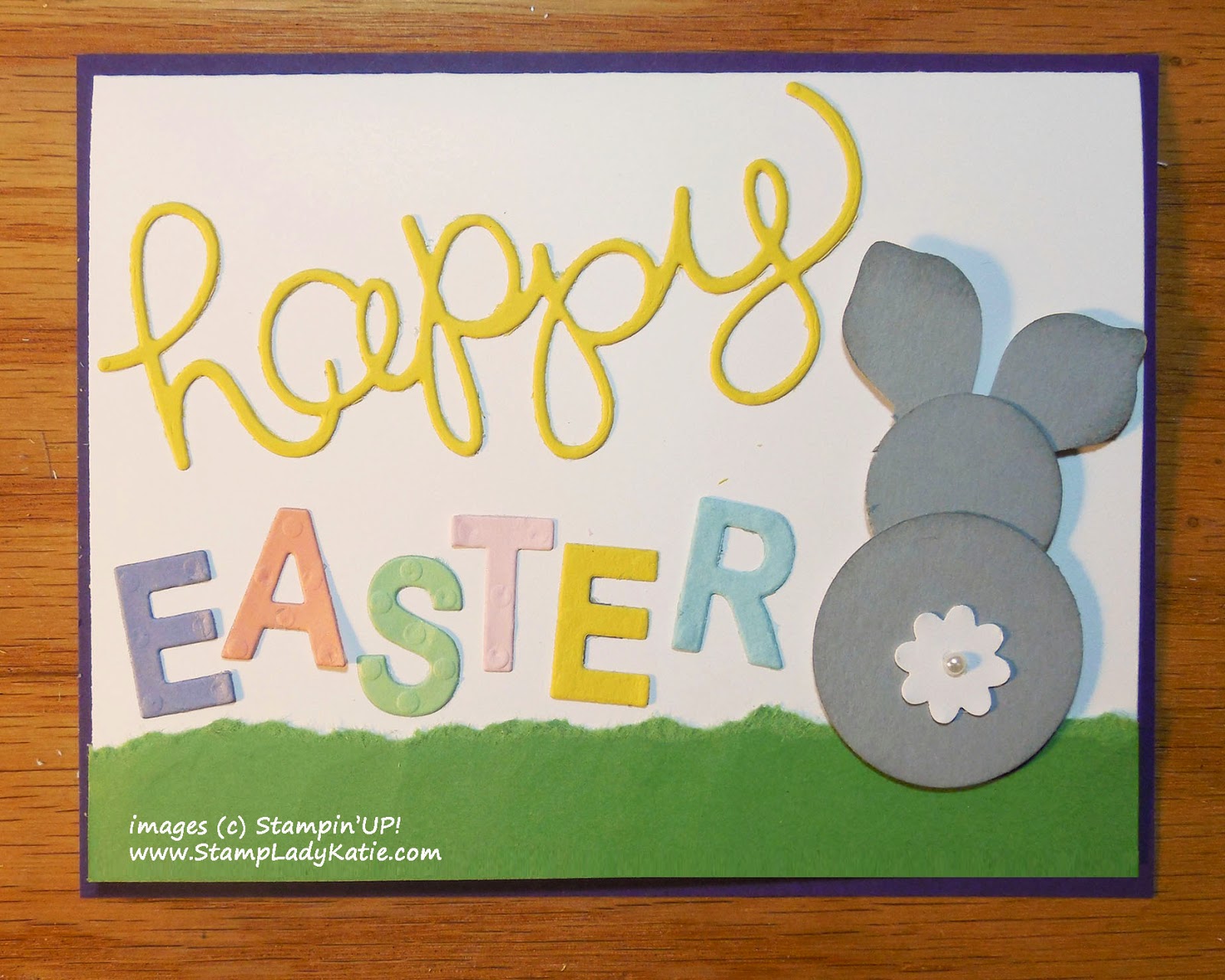 Easter Card with a Punch Art Bunny Rabbit