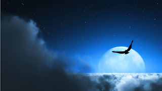 Eagle Flying To The Full Moon Abstract Fantasy HD Wallpaper