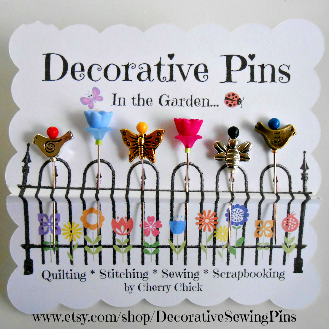 Cherry Chick In the Garden Decorative Pins