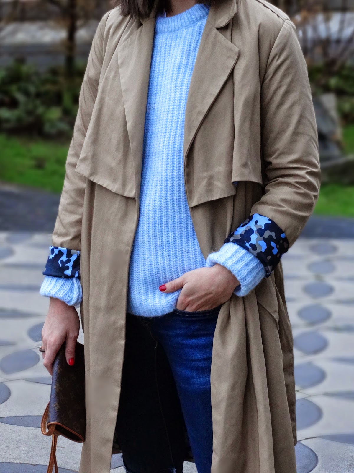 Breakfast at Paula's Baby blue sweater