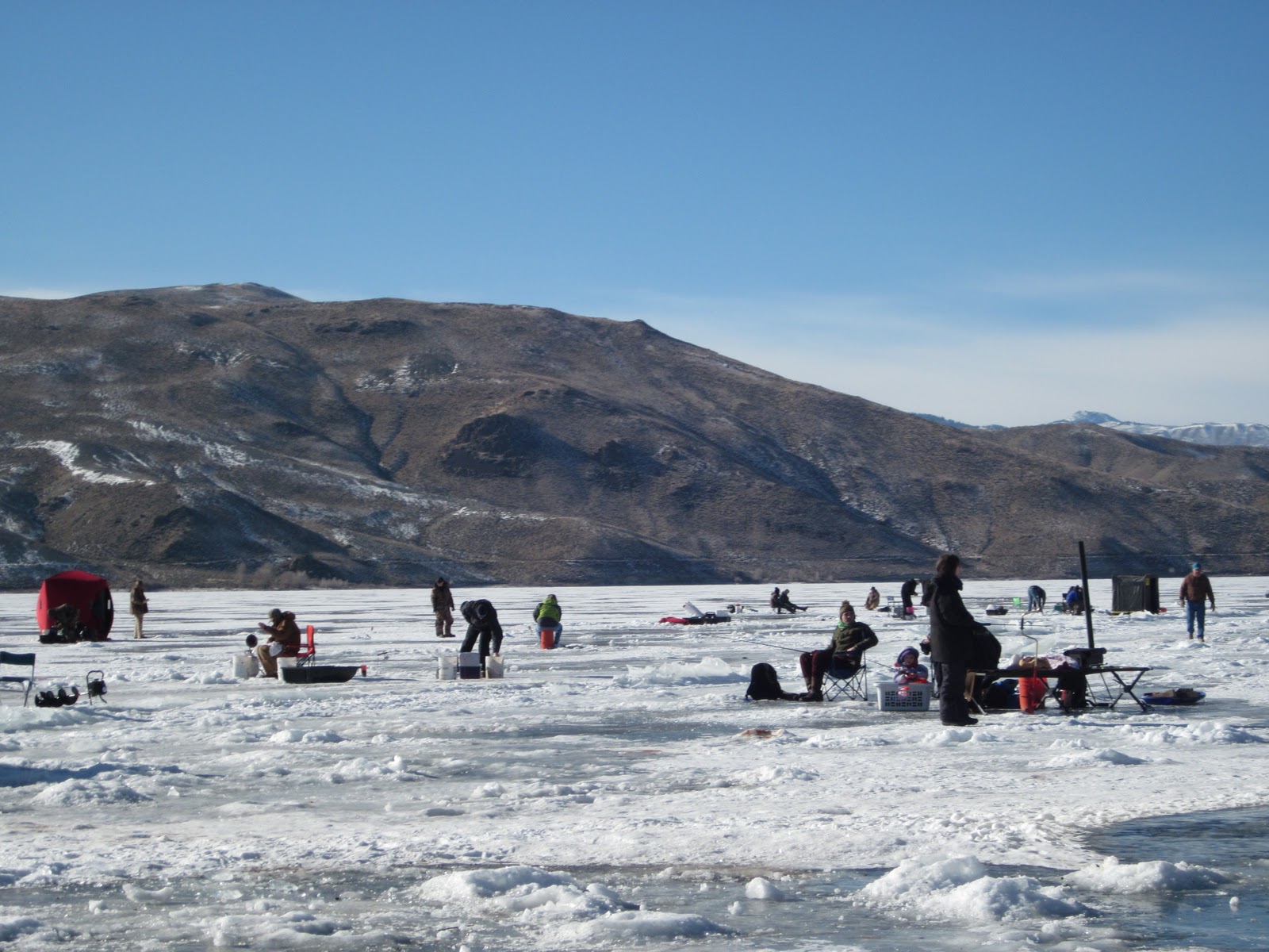 Mackay, Idaho 83251 Mackay Idaho Ice Fishing on the Mackay Dam January