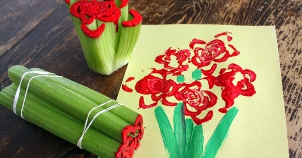 Craft of the Day: Celery Flower Printing