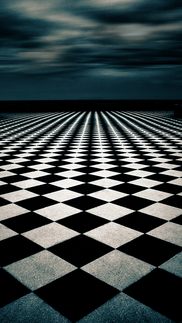 スマホ壁紙box チェス盤柄な床の壁紙