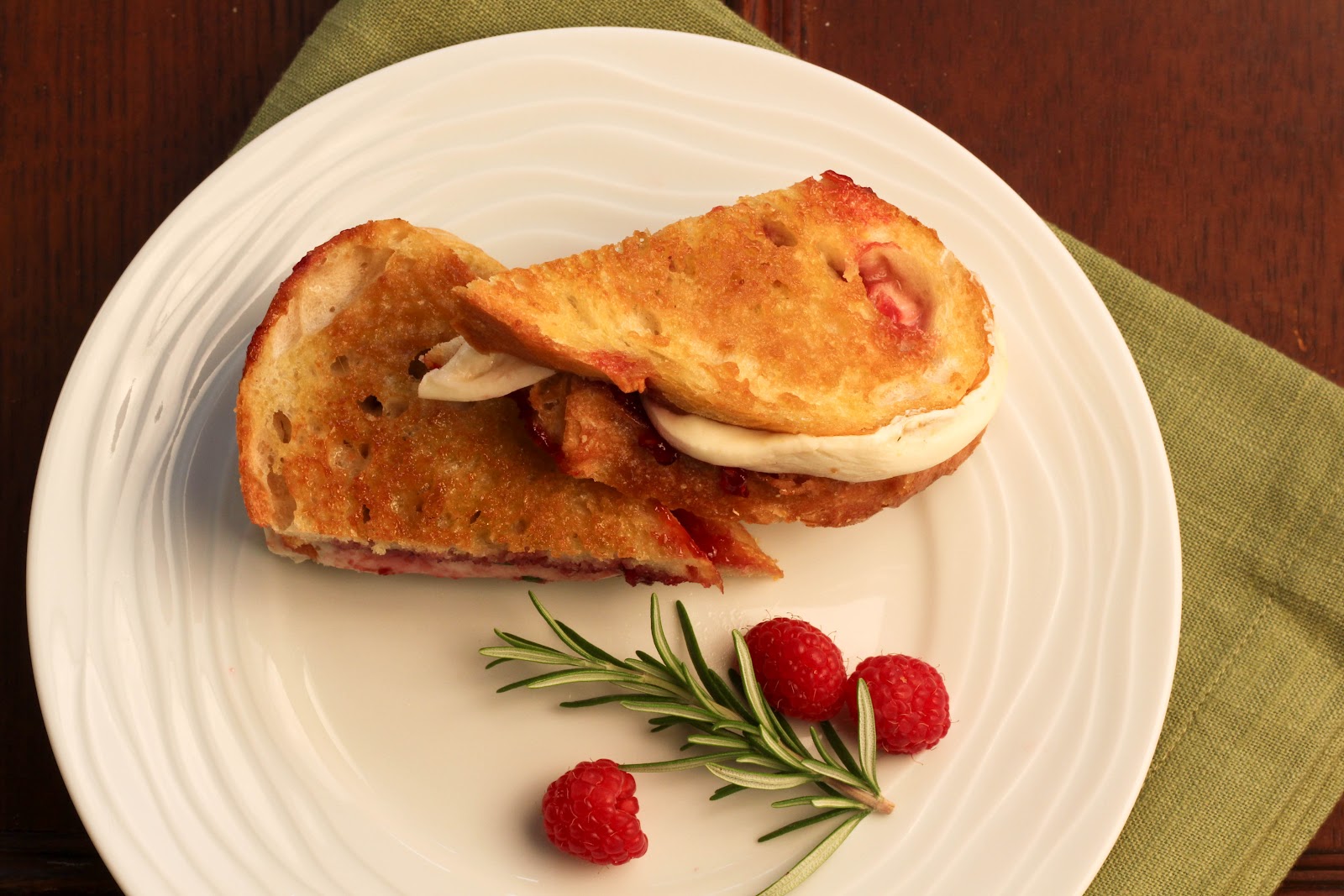 Mozzarella, Raspberry and Brown Sugar Grilled Cheese