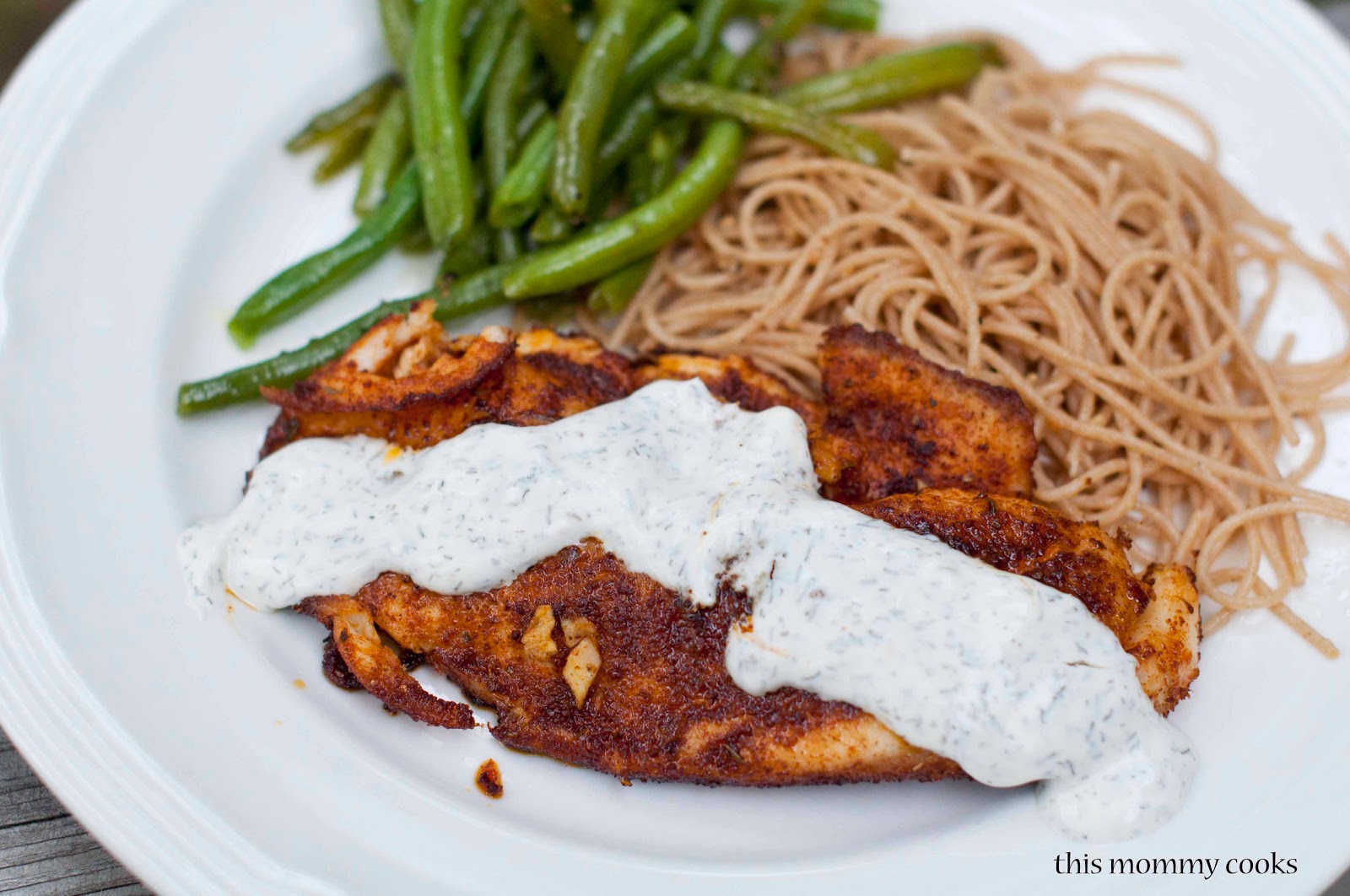 This Mommy Cooks Seasoned Tilapia with Dill Sauce