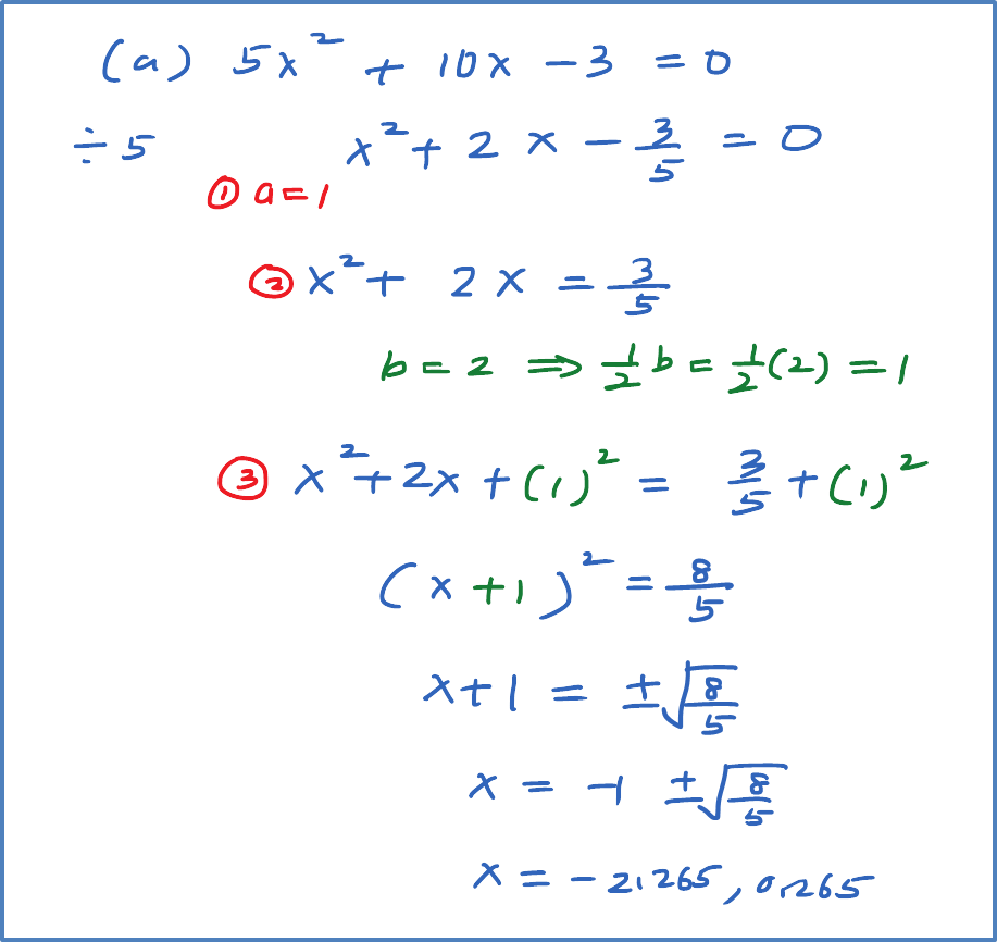 worksheet Solve The Quadratic Equation By Completing The Square spm practice question quadratic equation 2 add solving using completing the square click here