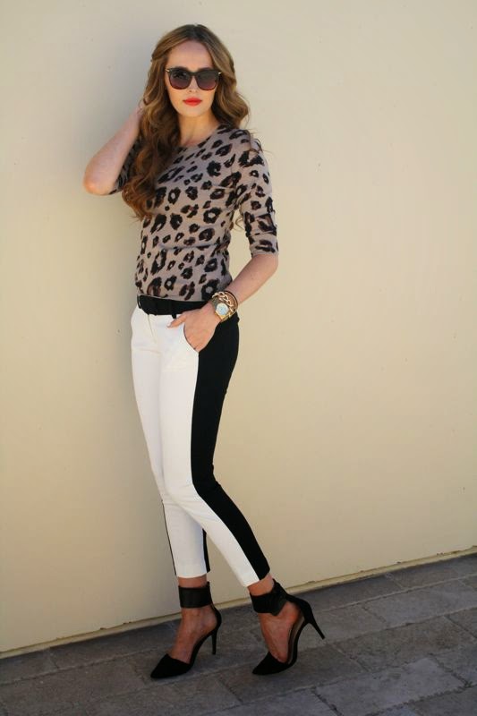 Target Style-Tailored Trend- LA Blogger-LA personal style blogger-fall style-tuxedo pants-cheetah sweater-zara heels-Golden Divine Blog-Ashley Murphy