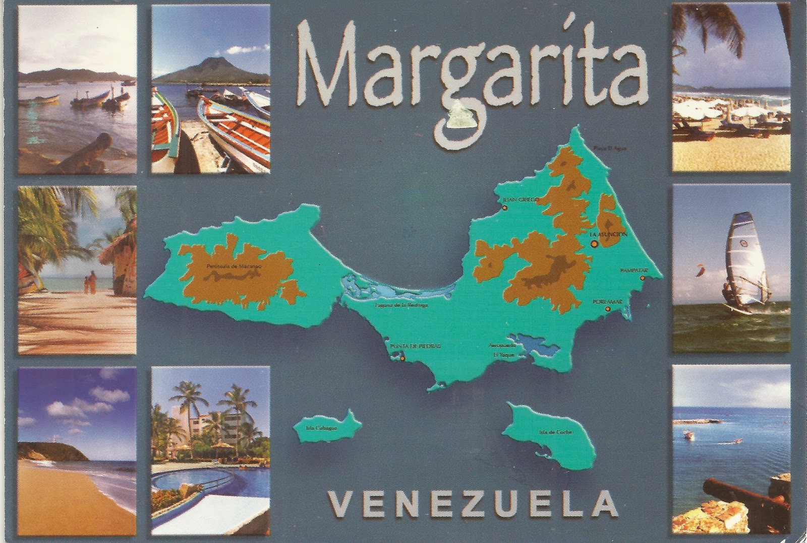 Covers and stamps of the World L'île Margarita au Vénézuéla. Margarita Island in Venezuela.