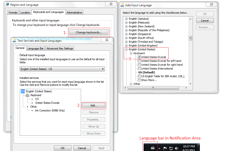 Windows Tip of the Day Windows 7 Using the Dvorak Keyboard Layout