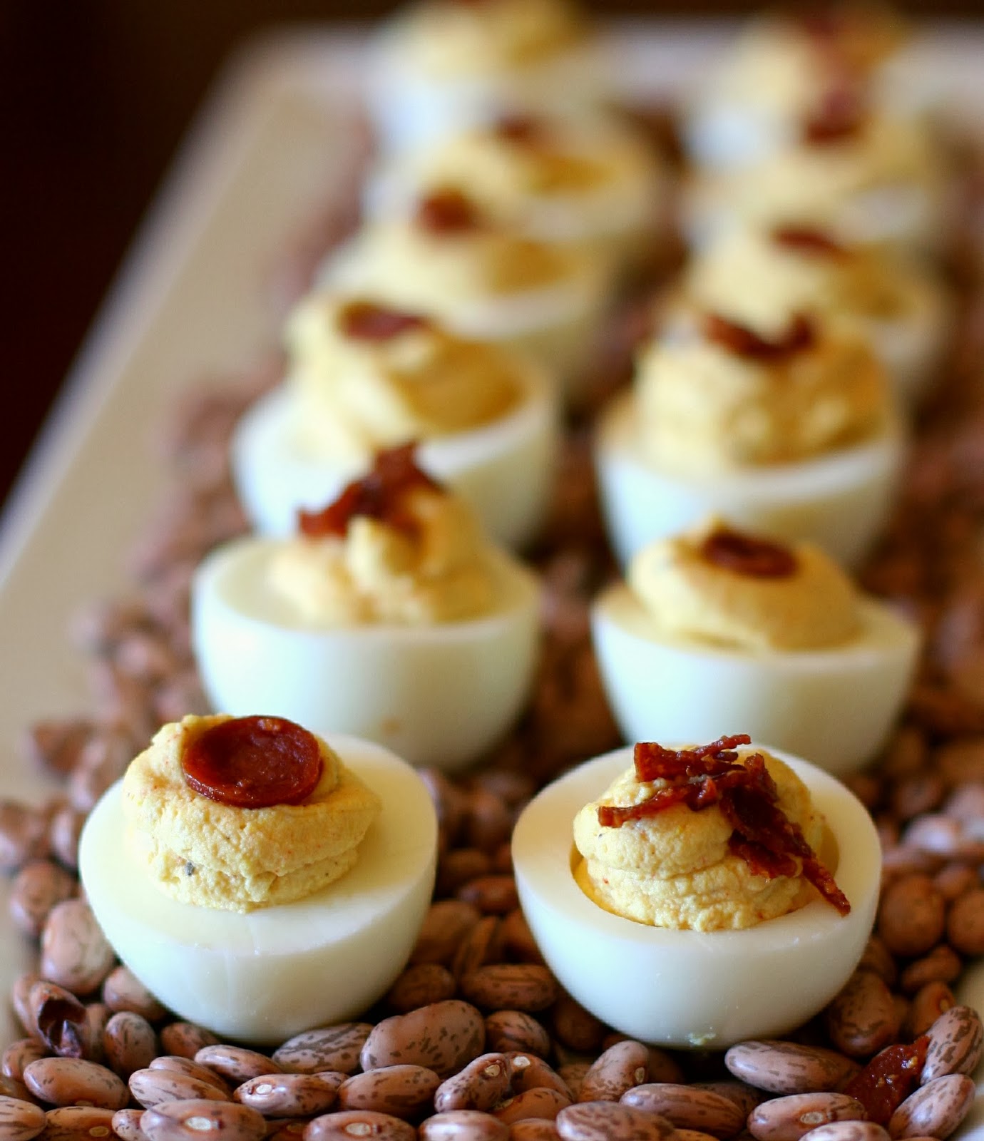 Dear Lauren, Love Mom Deviled Pepperoni Eggs