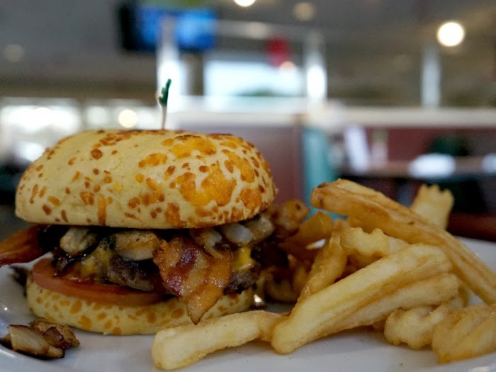 Burgers for lunch at Denny's America's Diner Living Mi Vida Loca