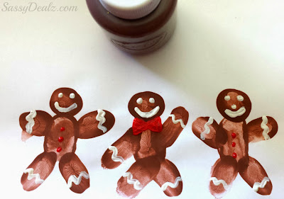 fingerprint gingerbread men craft for christmas