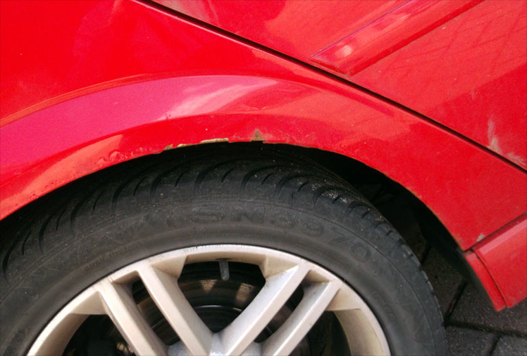 Dirty Paint Pots Wheel Arch Repair