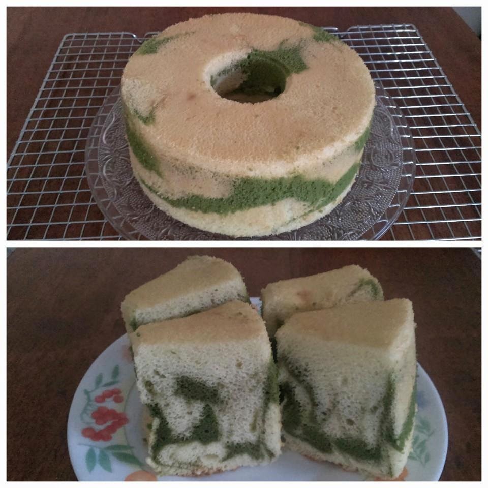 Culinary Green Tea Marble Chiffon Cake by Uginia Eugenia
