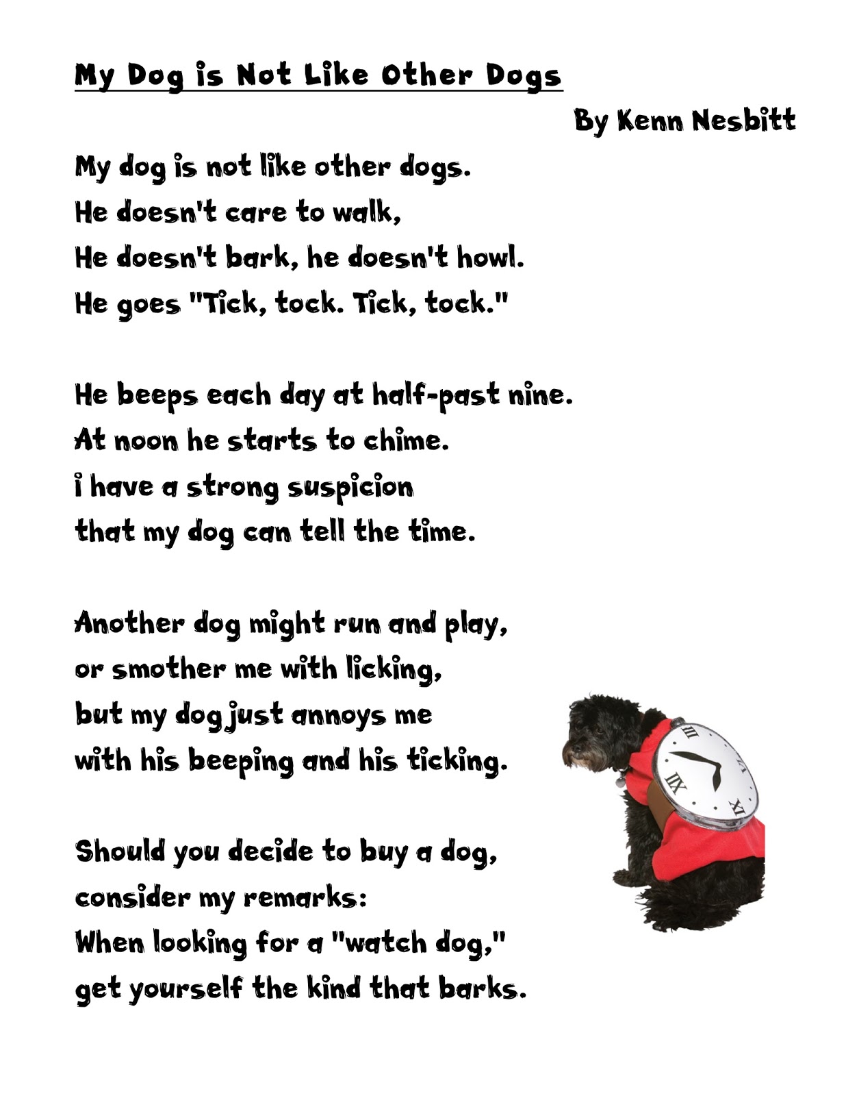 Poem from dog to owner picture
