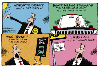 Ed Stein cartoon | Right wing complaints about gas prices