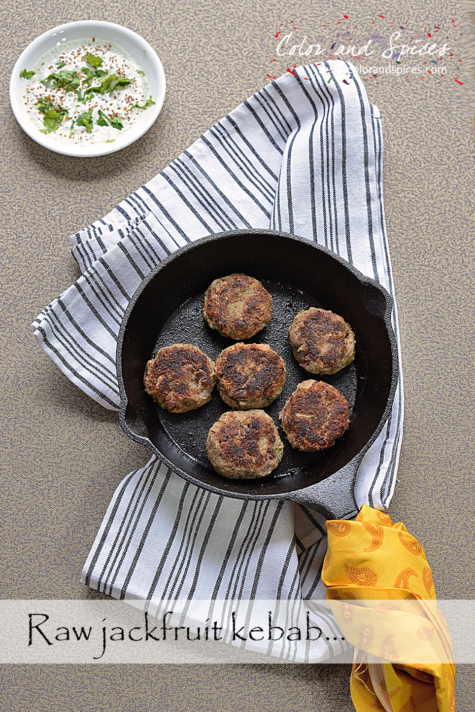 Color and Spices Raw jackfruit kebab..