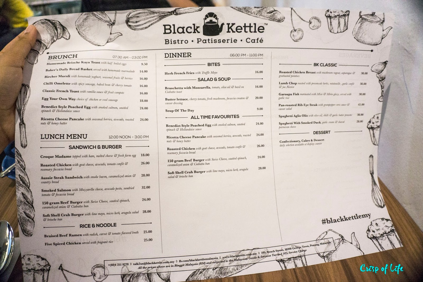 Black Kettle Cafe Beach Street, Penang Crisp of Life