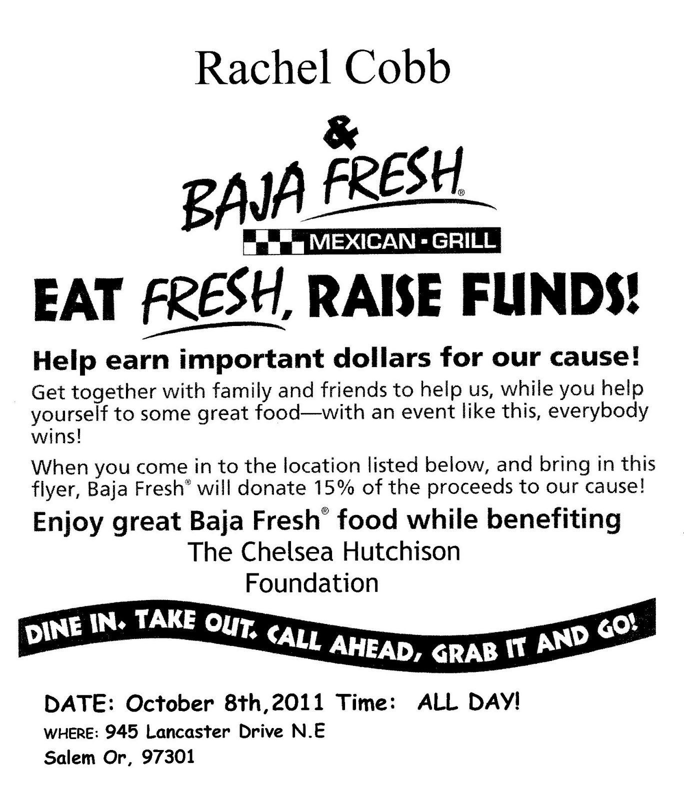 raise the woof 4 rachel theyre here baja fresh fundraiser flyers baja flyers