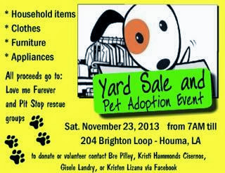 Yard Sale! November 23, 2013