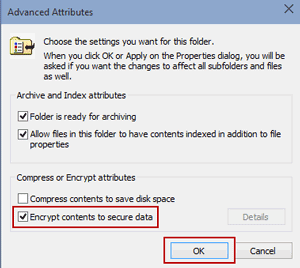 choose to encrypt contents to secure data choose to encrypt contents to secure data